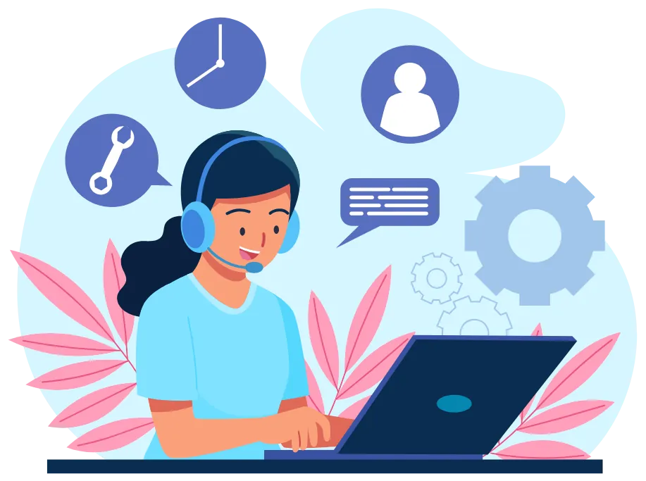 Asistente virtual que representa el servicio de contacto con la empresa